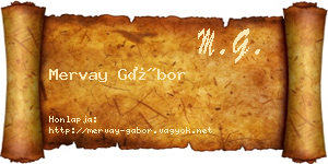 Mervay Gábor névjegykártya