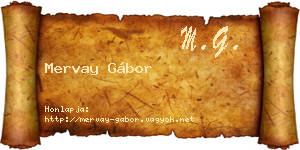 Mervay Gábor névjegykártya